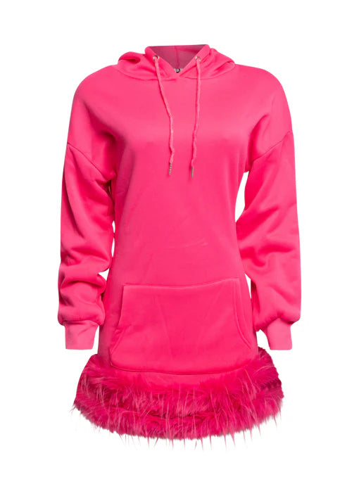 Furry Fusion Hoodie Dress