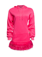 Furry Fusion Hoodie Dress